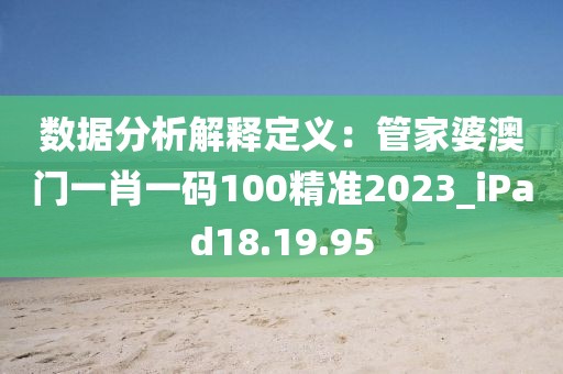 数据分析解释定义：管家婆澳门一肖一码100精准2023_iPad18.19.95