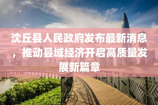 沈丘县人民政府发布最新消息，推动县域经济开启高质量发展新篇章
