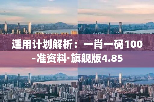 适用计划解析：一肖一码100-准资料·旗舰版4.85