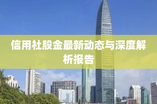 信用社股金最新动态与深度解析报告