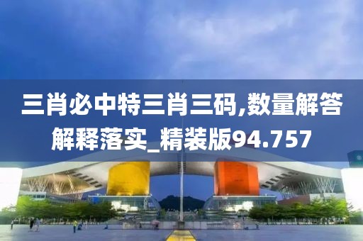 三肖必中特三肖三码,数量解答解释落实_精装版94.757