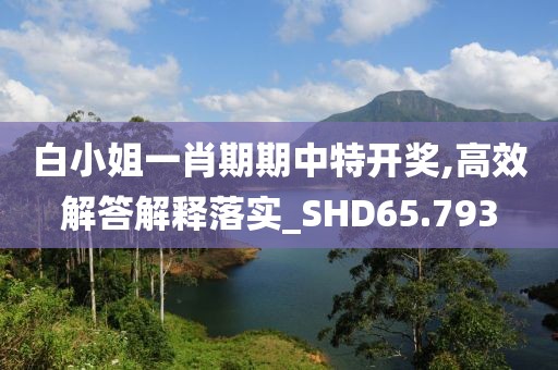 白小姐一肖期期中特开奖,高效解答解释落实_SHD65.793