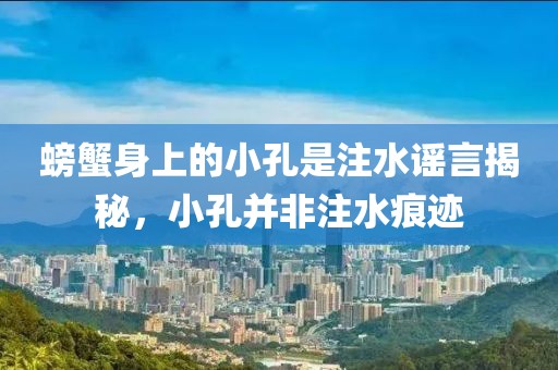 螃蟹身上的小孔是注水谣言揭秘，小孔并非注水痕迹