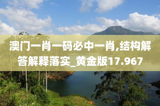 澳门一肖一码必中一肖,结构解答解释落实_黄金版17.967