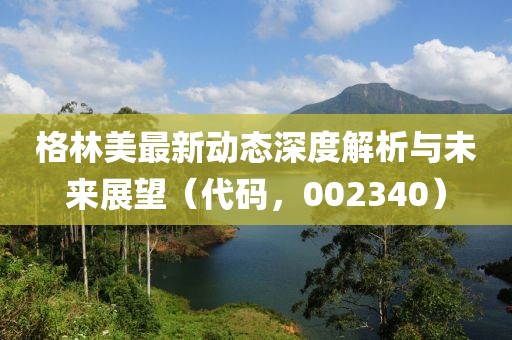 格林美最新动态深度解析与未来展望（代码，002340）