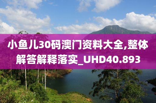小鱼儿30码澳门资料大全,整体解答解释落实_UHD40.893