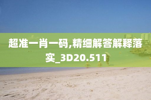超准一肖一码,精细解答解释落实_3D20.511