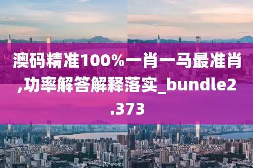 澳码精准100%一肖一马最准肖,功率解答解释落实_bundle2.373
