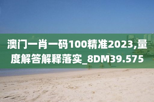 澳门一肖一码100精准2023,量度解答解释落实_8DM39.575