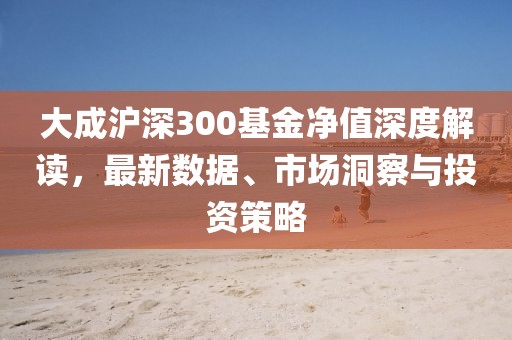 大成沪深300基金净值深度解读，最新数据、市场洞察与投资策略