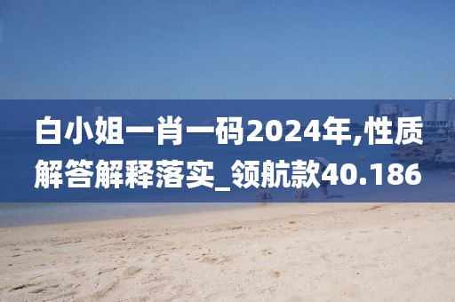 白小姐一肖一码2024年,性质解答解释落实_领航款40.186