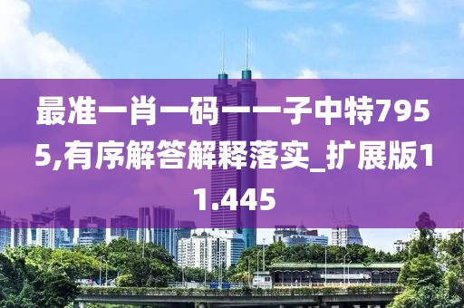 最准一肖一码一一子中特7955,有序解答解释落实_扩展版11.445