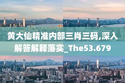 黄大仙精准内部三肖三码,深入解答解释落实_The53.679