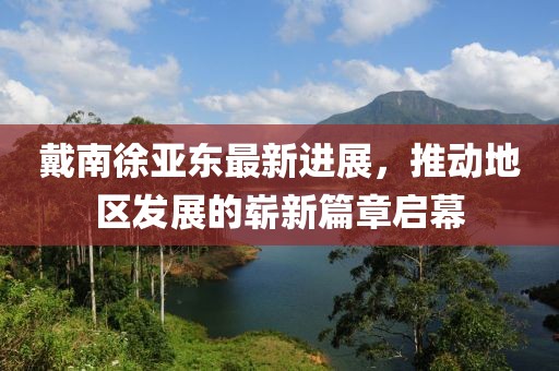 戴南徐亚东最新进展，推动地区发展的崭新篇章启幕