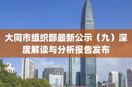 大同市组织部最新公示（九）深度解读与分析报告发布