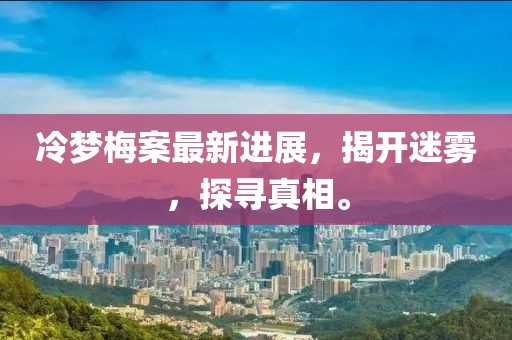 冷梦梅案最新进展，揭开迷雾，探寻真相。