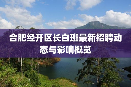 合肥经开区长白班最新招聘动态与影响概览