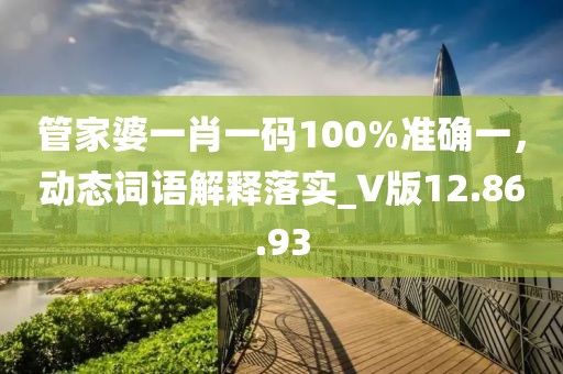 管家婆一肖一码100%准确一，动态词语解释落实_V版12.86.93