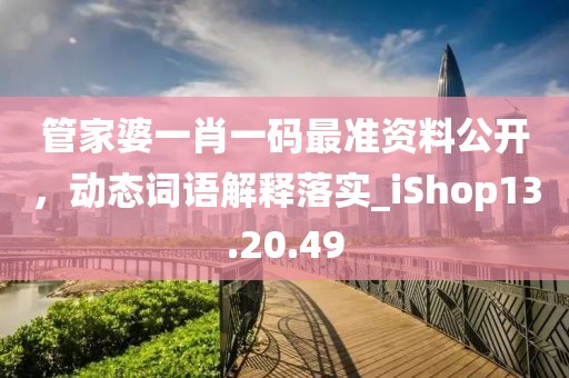 管家婆一肖一码最准资料公开，动态词语解释落实_iShop13.20.49