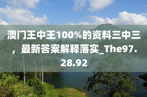 澳门王中王100%的资料三中三，最新答案解释落实_The97.28.92