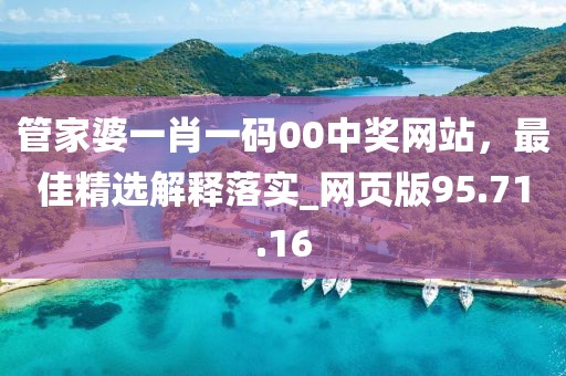 管家婆一肖一码00中奖网站，最佳精选解释落实_网页版95.71.16