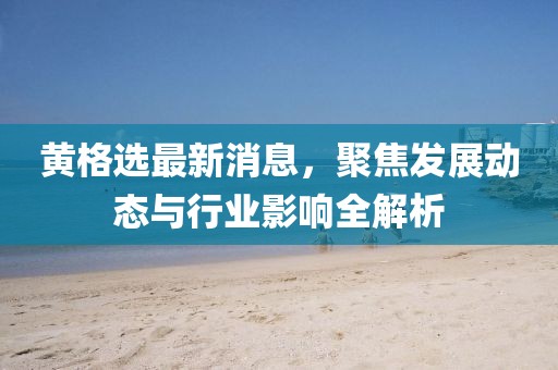 黄格选最新消息，聚焦发展动态与行业影响全解析