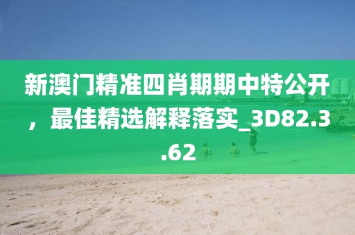 新澳门精准四肖期期中特公开，最佳精选解释落实_3D82.3.62
