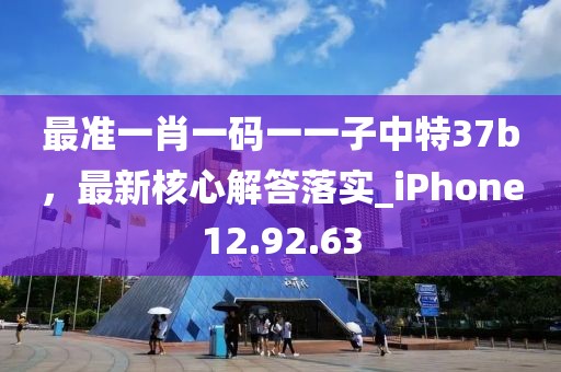 最准一肖一码一一子中特37b，最新核心解答落实_iPhone12.92.63