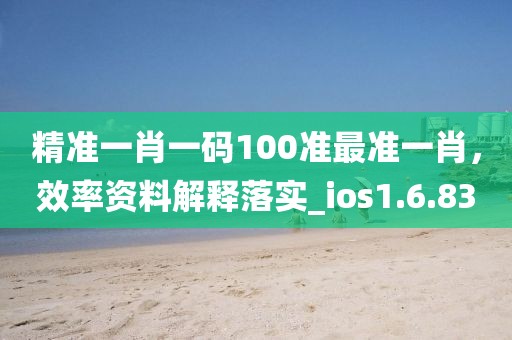 精准一肖一码100准最准一肖，效率资料解释落实_ios1.6.83