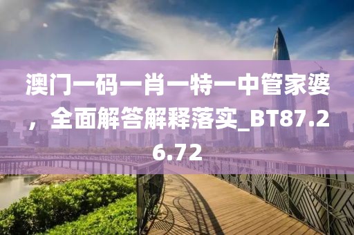 澳门一码一肖一特一中管家婆，全面解答解释落实_BT87.26.72