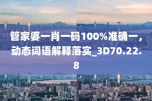 管家婆一肖一码100%准确一，动态词语解释落实_3D70.22.8
