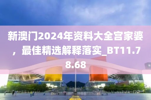 新澳门2024年资料大全宫家婆，最佳精选解释落实_BT11.78.68