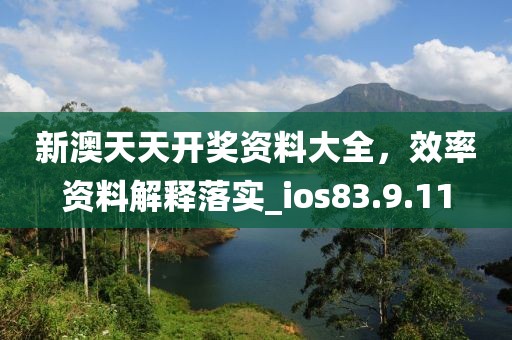 新澳天天开奖资料大全，效率资料解释落实_ios83.9.11
