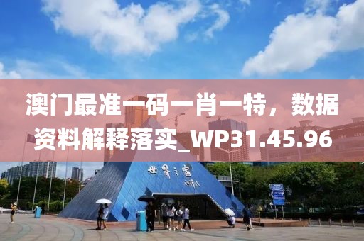 澳门最准一码一肖一特，数据资料解释落实_WP31.45.96