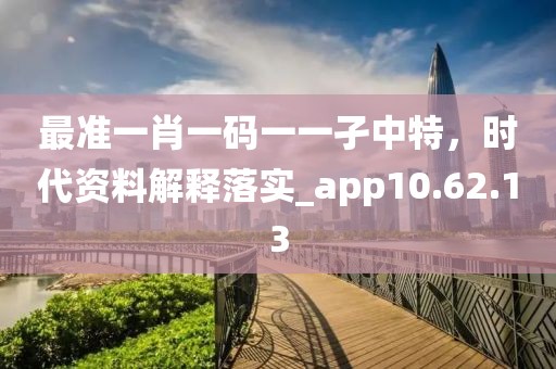 最准一肖一码一一孑中特，时代资料解释落实_app10.62.13
