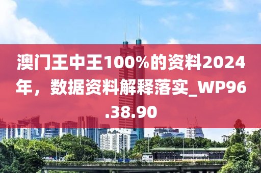 澳门王中王100%的资料2024年，数据资料解释落实_WP96.38.90