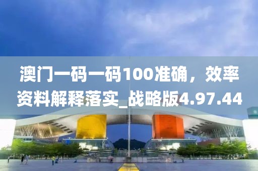 澳门一码一码100准确，效率资料解释落实_战略版4.97.44