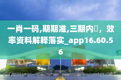 一肖一码,期期准,三期内開，效率资料解释落实_app16.60.56