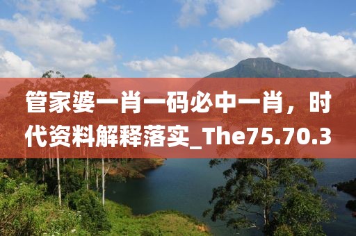 管家婆一肖一码必中一肖，时代资料解释落实_The75.70.3