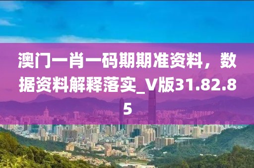 澳门一肖一码期期准资料，数据资料解释落实_V版31.82.85