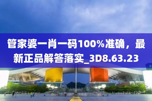 管家婆一肖一码100%准确，最新正品解答落实_3D8.63.23