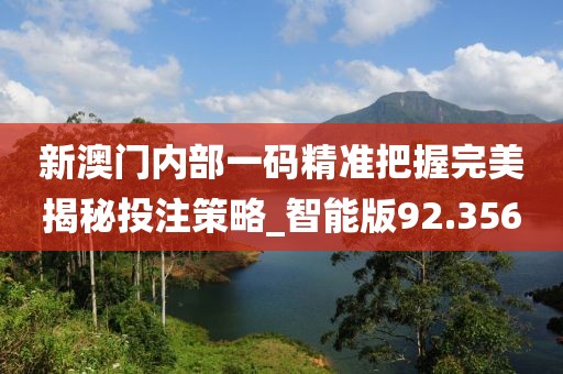 新澳门内部一码精准把握完美揭秘投注策略_智能版92.356