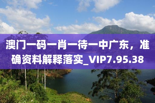 澳门一码一肖一待一中广东，准确资料解释落实_VIP7.95.38