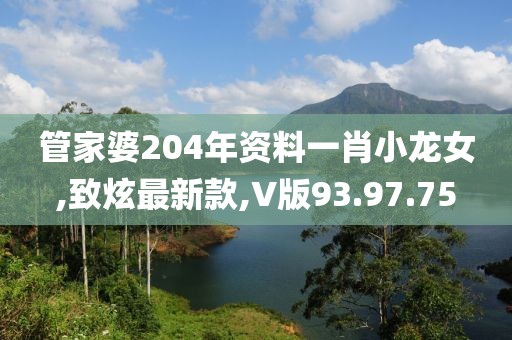 管家婆204年资料一肖小龙女,致炫最新款,V版93.97.75