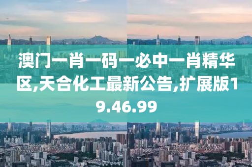 澳门一肖一码一必中一肖精华区,天合化工最新公告,扩展版19.46.99