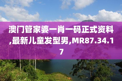 澳门管家婆一肖一码正式资料,最新儿童发型男,MR87.34.17