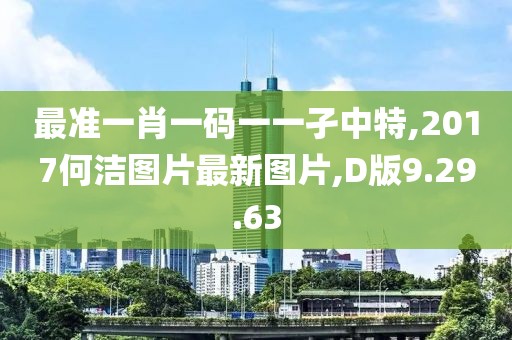 最准一肖一码一一孑中特,2017何洁图片最新图片,D版9.29.63