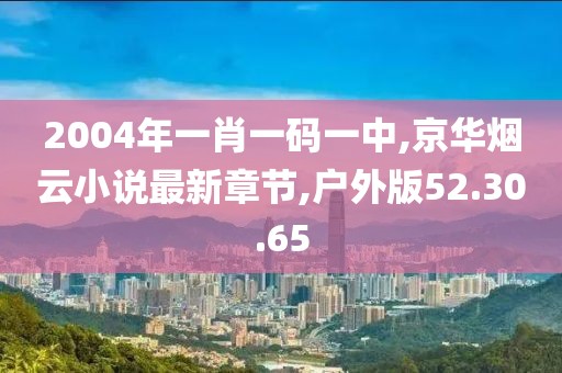 2004年一肖一码一中,京华烟云小说最新章节,户外版52.30.65
