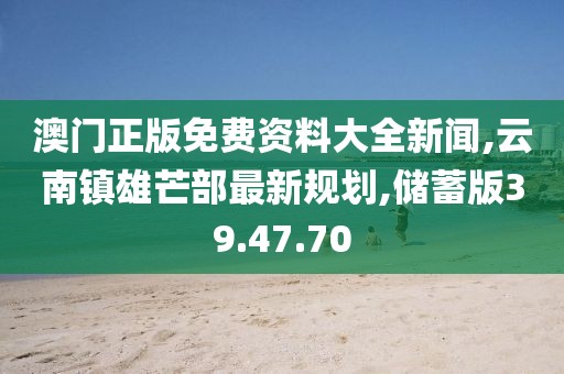 澳门正版免费资料大全新闻,云南镇雄芒部最新规划,储蓄版39.47.70