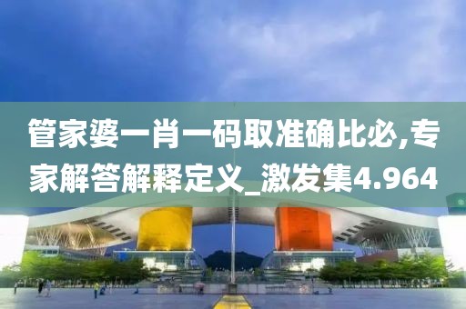 管家婆一肖一码取准确比必,专家解答解释定义_激发集4.964